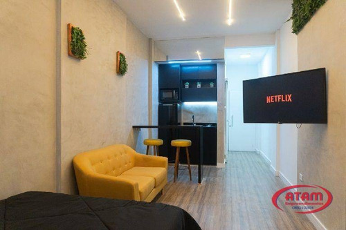 Imagem 1 de 22 de Kitnet Decorada E Totalmente Mobiliada - Nunca Usada- No Centro De São Paulo - Kn0010