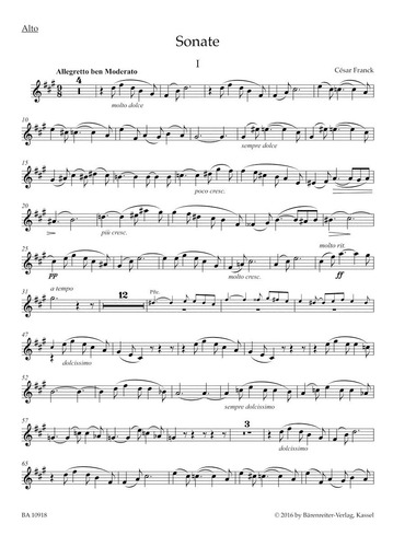 C. Franck: Sonata, Arranged For Viola And Piano / Sonate Arr