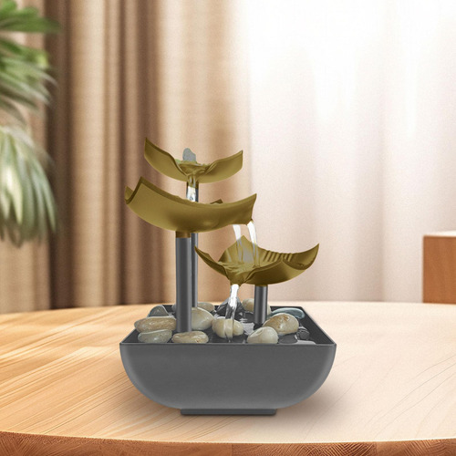 Fonte De Mesa De 3 Camadas Fonte De Água Decoração Bronze