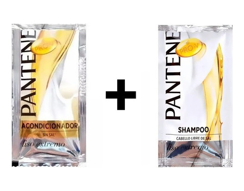 Pantene Sachet Liso 10 Ml. 24 Shampoo + 24 Acondicionador