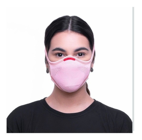 Máscara De Proteção 3d Knit Fiber  Rosa Tam M Com 1 Refil