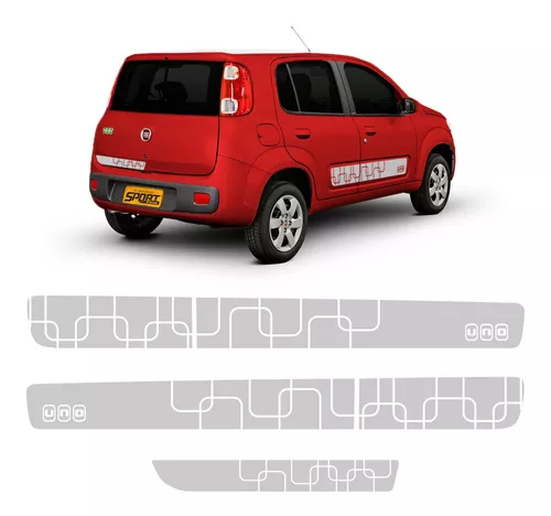 Adesivo Fiat Uno Sporting 2013 Faixa Lateral Carro Uns2013