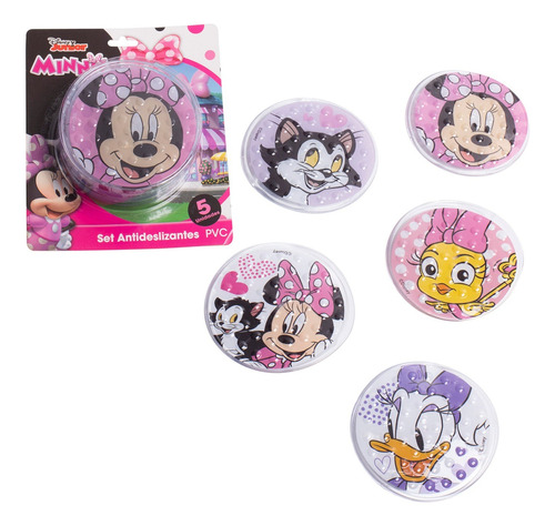 Set Antideslizante Baño Niñas Tina Ducha Minnie Disney Pvc