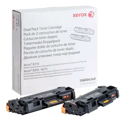 Toner Xerox Negro 106r04349 B210 B205/b215. Cap 6000 Paginas