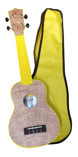 Ukulele Winner Soprano 21 Flamed Okume Amarelo C/ Capa