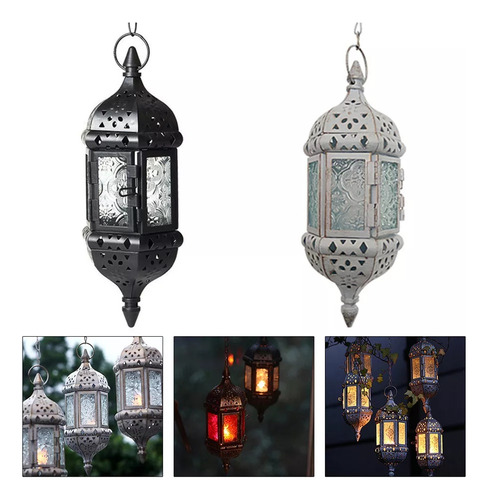 Farol De Vela Colgante Marroquí De 1 Pieza, Candelabro Marró