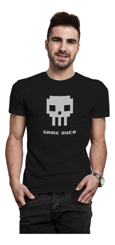 Playera Manga Corta Hombre Gym Estampado Gamer Game Over