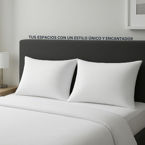 Almohada Memory Foam Ajustable Pack 2 100% Algodón 51x92cm Color Blanco