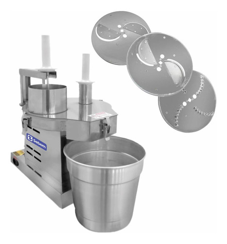 Multiprocessador De Alimentos Industrial Profissional Para Restaurante Pizzaria Com 3 Discos Mpa3 Bivolt Sebem