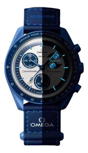 Relógio Omega X Swatch Moonswatch Moonphase Preto Sem Caixa