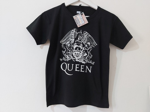 Remera Algodón Talle Infantil Queen Logo Negra 