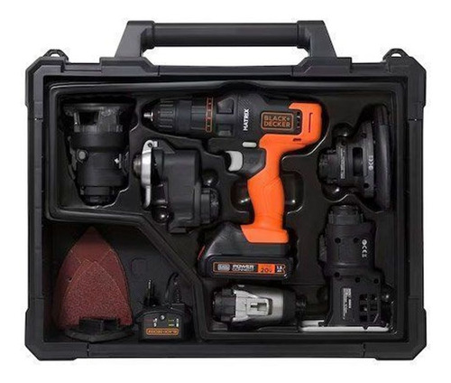 Jogo De Ferramentas Matrix Bateria 20v 6 Cabeçotes Mtx20k6a Preto 60hz