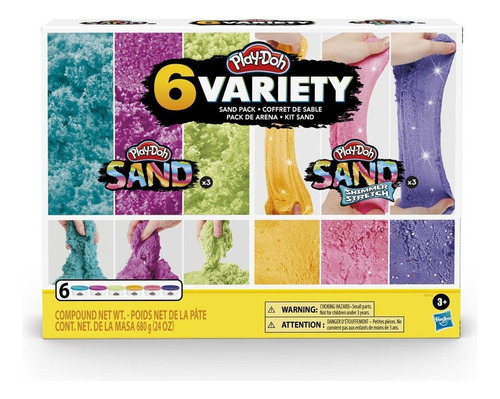 Hasbro Play-doh Sand Variety 6 Pack F0103 Color Multicolor