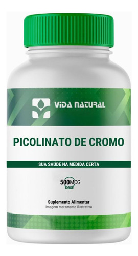 Picolinato De Cromo 500mcg, 120 Cápsulas - Vida Natural Sabor Sem Sabor