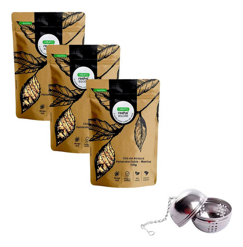Kit 3 Chá De Alcaçuz Rico Em Fibras Alta Qualidade - 100g