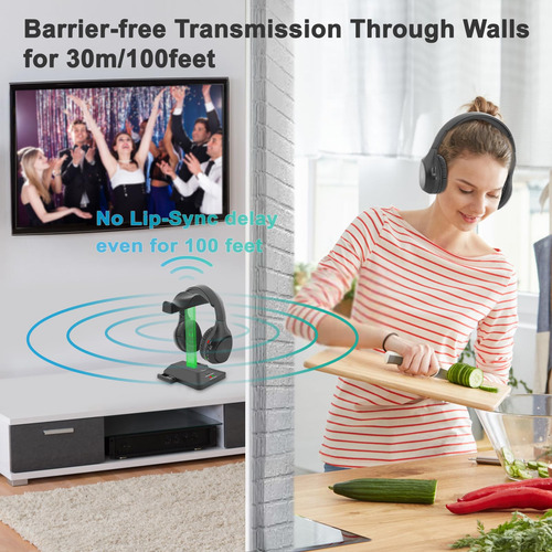 Auriculares Inalámbricos Wallarge Dual Para Tv Con Transmiso