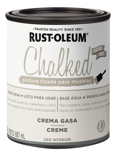 Pintura Tizada Chalked Muebles Rust Oleum 887ml Crema Gasa