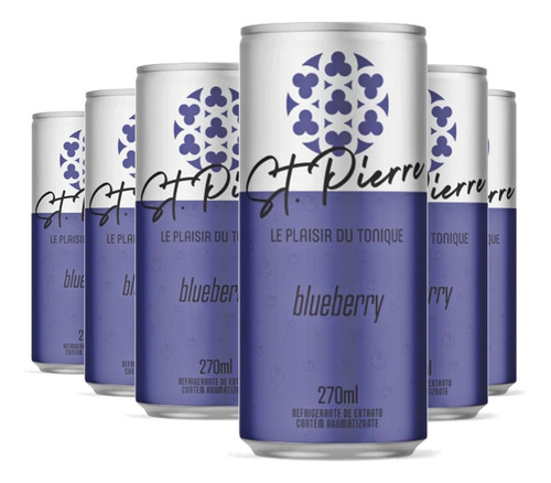 Refrigerante De Blueberry St Pierre 270ml (6 Unidades)