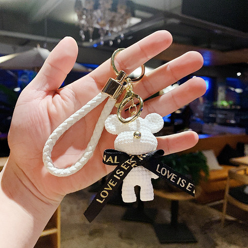 Llavero Con Forma De Oso De Lana Y Resina Con Forma De Oso,