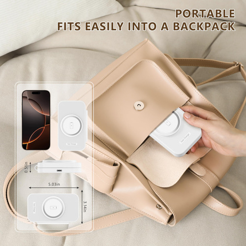 Cargador Inalámbrico Rynd 2025 Para iPhone 3 En 1 Con Funda