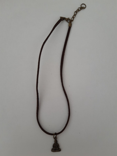 Colar/gargantilha De Camurça Com Pingente Buda