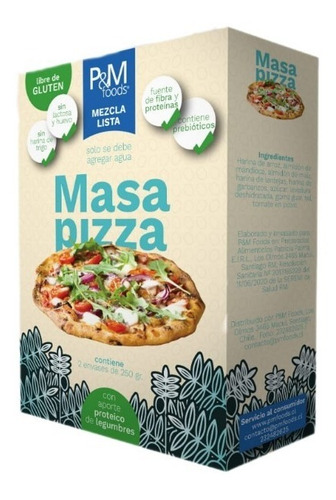 Premezcla Masa Pizza 500 Grs. Gluten Free Vegana. Agronewen