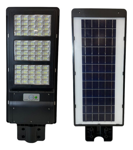 Foco Solar Led 120w Sensor Mov. Control + Soporte Power F40 Carcasa Negro Luz Fría