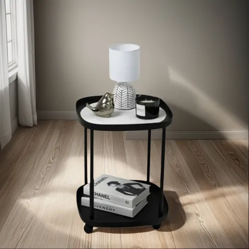 Mesa Ratona Multifuncion 2 Niveles C/ruedas Arrime Mesa Luz