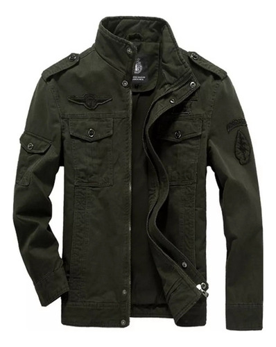 A * Chamarra Estilo Militar Algodón For Hombres