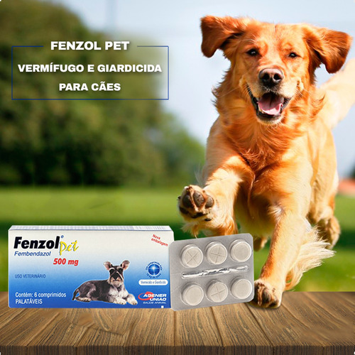Fenzol Pet 500 Mg Agener União Antiparasitário C/ 6 Comp