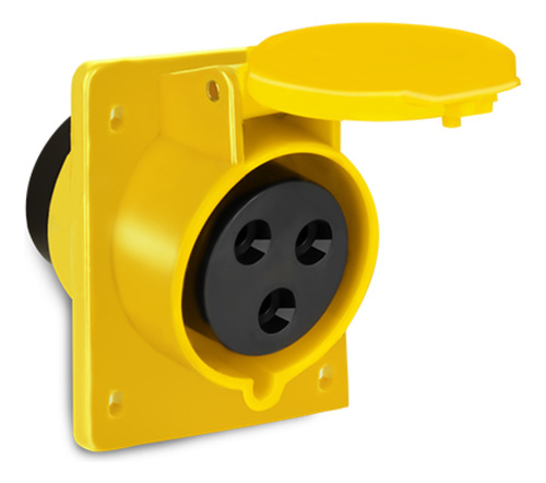 Tomada Ind. Embutir 32a 2p+t 4h 110v Ip44 Elgin - Amarelo