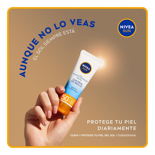 Protector Solar Facial Nivea Sun Control De Brillo Fps50+