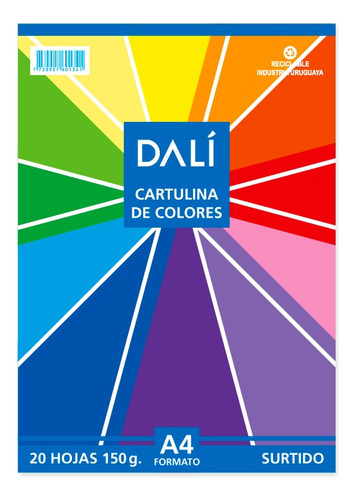 Block De Cartulina A4 X 20 Colores Fuertes Dali Tres Ve