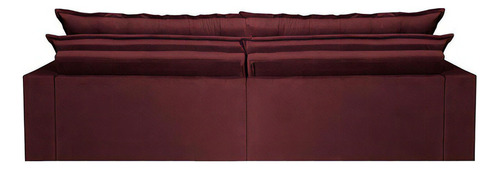 Sofá Retrátil Reclinável e Cama 2,95m Cama inBox Flex Suede Velusoft Vinho
