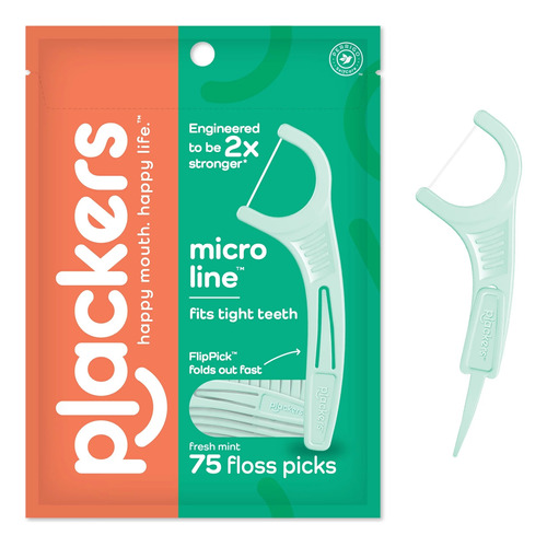 Hilo Dental Plackers X 75 Floss Sabor Menta Americano