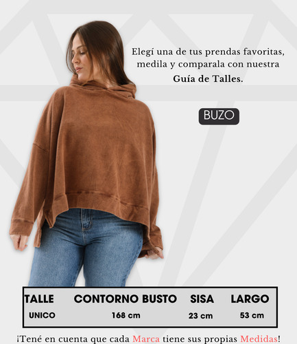 Buzo Frisado Oversize Mujer Largo Talles Especiales Valvinna