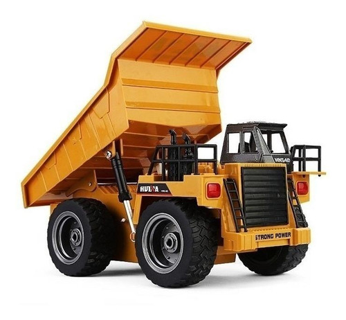 Caminhão de lixo de controle remoto HuiNa 1540 1:18 amarelo