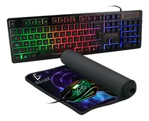 Comprar Kit Gamer Slim Company De Teclado Y Mouse Alámbrico K13 Retroiluminado Y Alfombrilla Mousepad Gamer Antideslizante Kitty