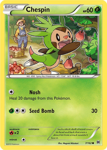 Cartas Pokemon Chespin 7/162 Breakthrough Bkt (Usado)