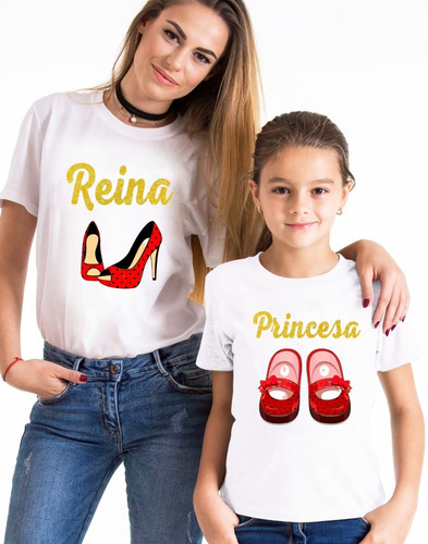 Poleras Dúo Mama E Hija Día De Las Madres Reina Y Princesa01