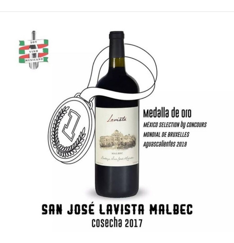 Imagen 2 de 3 de Vino Tinto Malbec San José Lavista 750ml