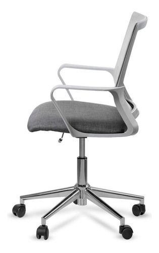 Silla De Oficina Link Gris Basculante Apoya Brazos Cromada