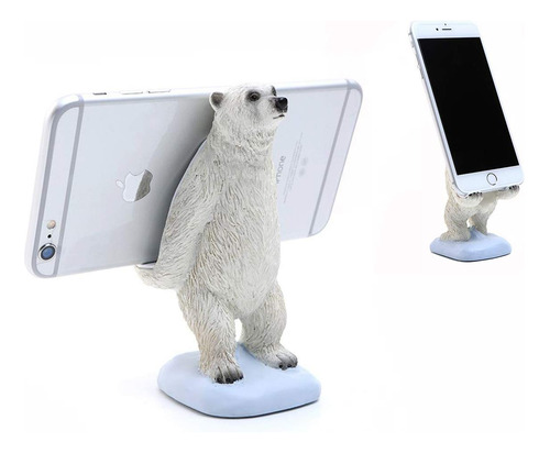 Lindo Soporte Para Telefono Celular Oso Polar Escritorio