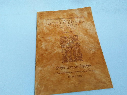 Mercurio Peruano: Libro Biblia Casidoro Reyna Folleto L163