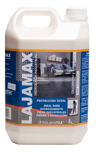 Pintura Hidrolaca Lajamax Industrial 4 Ltrs Protección Pisos Color Trasparente