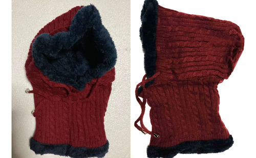 Gorro De Lana Capucha Cuellera Invierno Beanie Pasamontaña