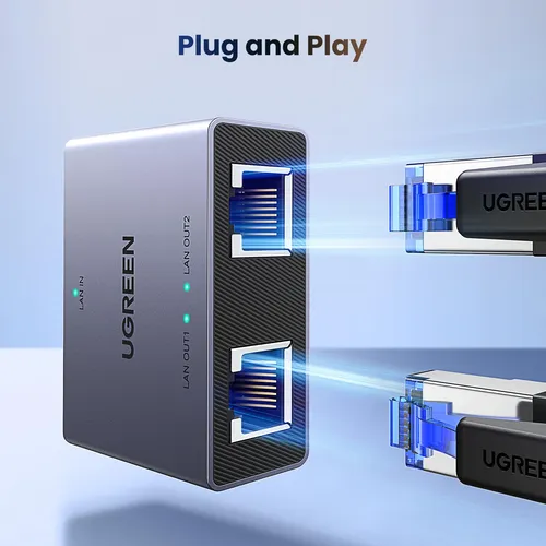 Divisor Ethernet Ugreen 1000 Mbps 1 A 2 Para Pc, Portátil, P