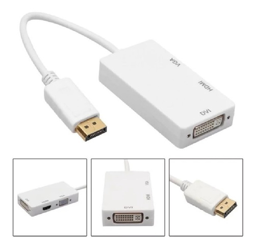 Convertidor Displayport A Hdmi Vga Dvi Hembra, 