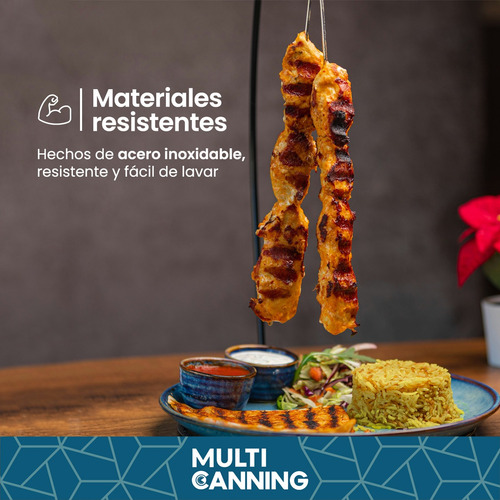 Set X12 Pinchos Acero Palitos Pinches Brochette Parrilla
