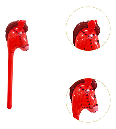 Cabeza De Caballo Inflable Cabeza De Juguete Toy Riding Rojo